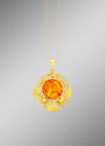 Filigraner Anh&auml;nger mit echt Bernstein 