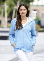 Sweatjacke mit fester Kapuze 