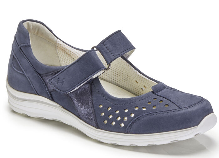 Toosoft Slipper mit zart schimmernden Bes&auml;tzen DUNKELBLAU