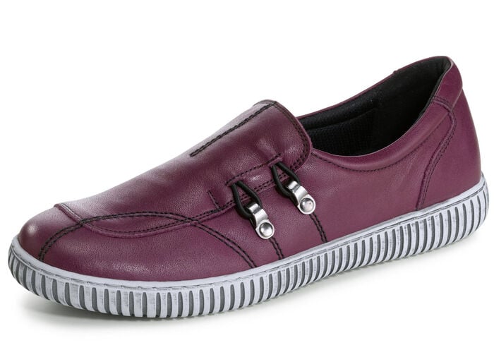 Gemini Slipper aus Rind-Nappaleder mit Zier&ouml;sen BORDEAUX