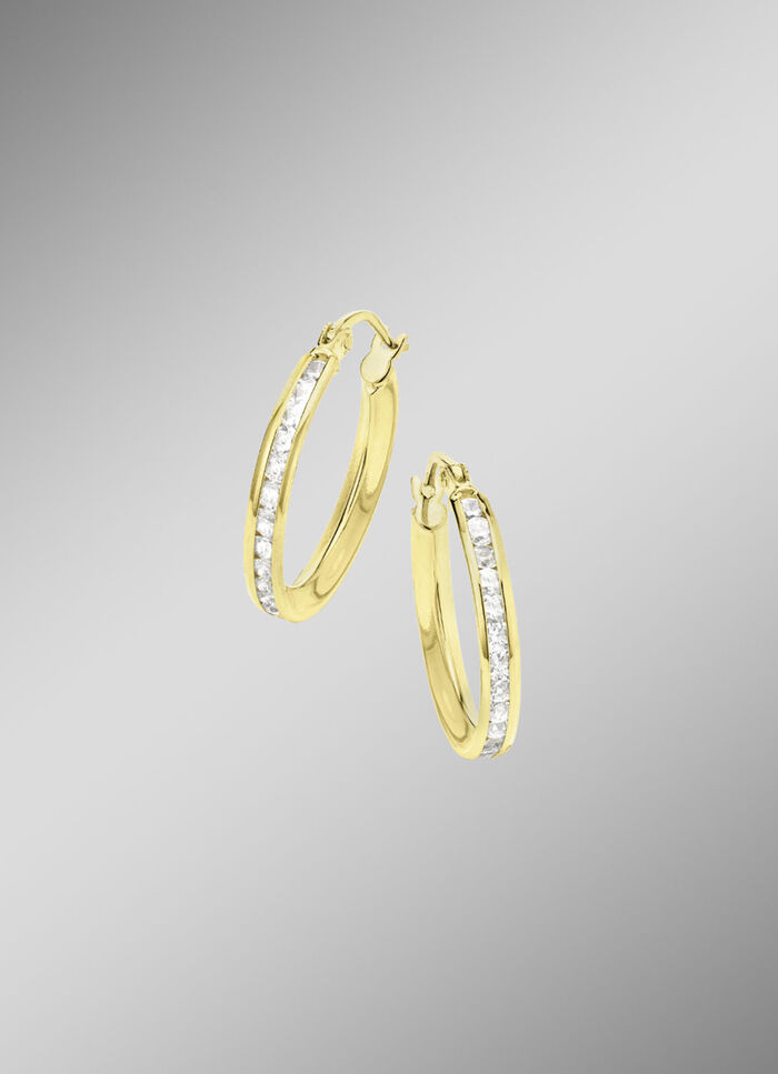 Funkelnde Eleganz: Creolen mit synth. Zirkonia 