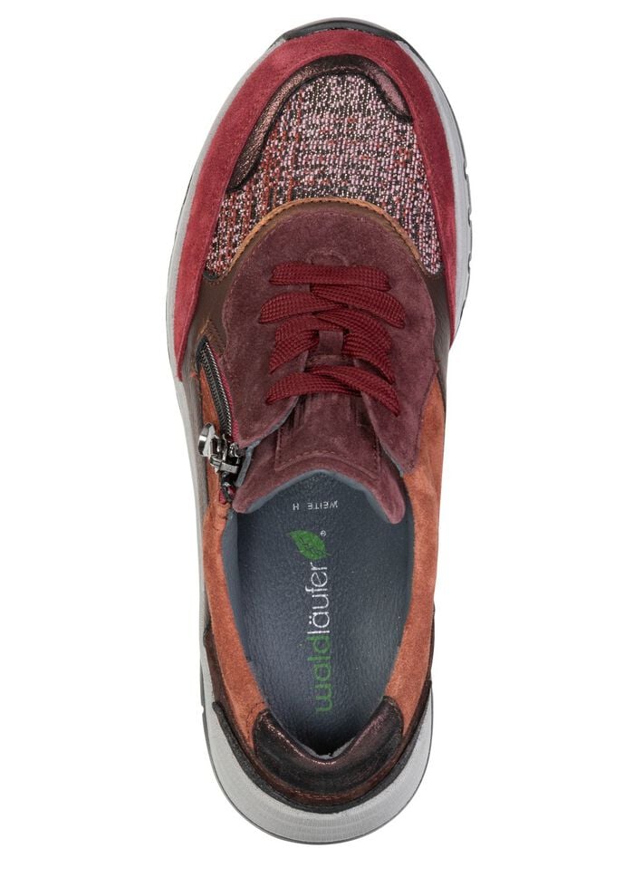 Waldl&auml;ufer, bequeme Damen-Sneaker, Weite H, mit herausnehmbarem Fu&szlig;bett BORDEAUX-BUNT