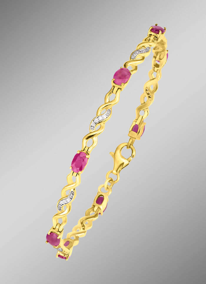 Armband mit Rubin und Zirkonia 