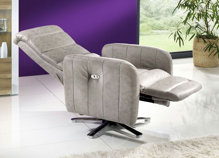 Relax-Sessel mit Metallgestell in Chrom-Optik GRAU