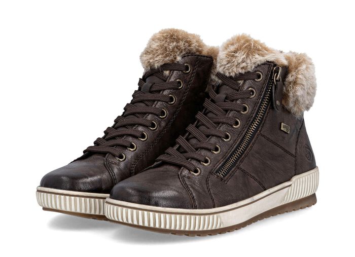 Remonte, gef&uuml;tterte Damen-Boots, Winterschuhe, Weite G, mit herausnehmbarem Fu&szlig;bett DUNKELBRAUN