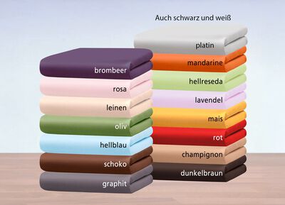 Mako-Feinjersey-Spannbettt&uuml;cher und Kissenbez&uuml;ge aus 100% Baumwolle 