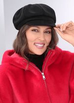 Elegante Damen-Ballonm&uuml;tze, mit r&uuml;ckw&auml;rtigem Elastikeinsatz 