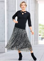 Rock im trendigen Animal-Print SCHWARZ-ECRU