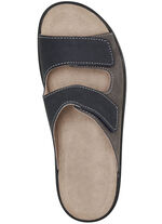 GINO GALANTE, bequeme Herren-Pantoletten, Weite H, mit herausnehmbarem Fußbett DUNKELBLAU-MOKKA