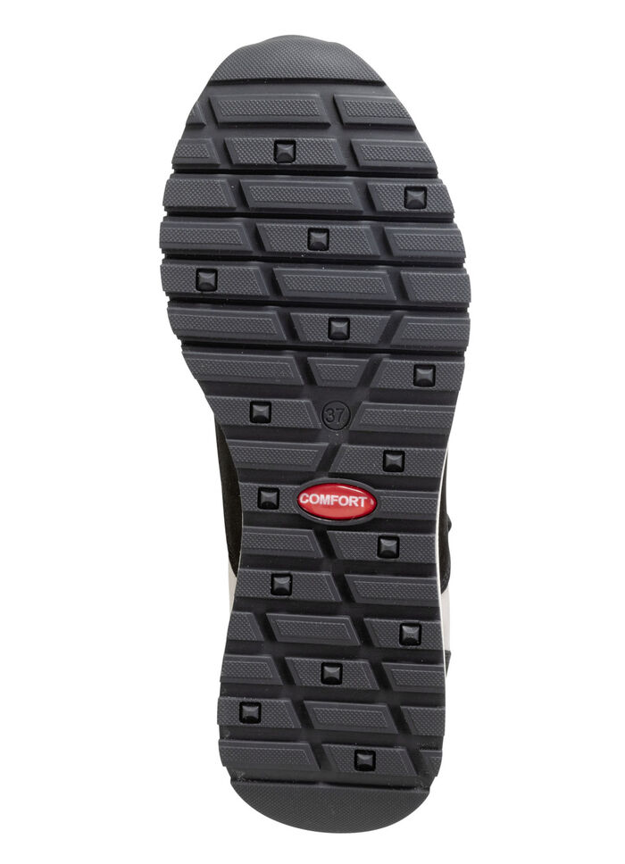 ELENA EDEN, trendige Damen-Sneaker, Weite G, mit herausnehmbarem Fußbett SCHWARZ-KIESEL