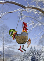 Futterstelle Hahn, aus Eisen 