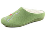 Warme Damen-Hausschuhe, mit Wolle GRÜN