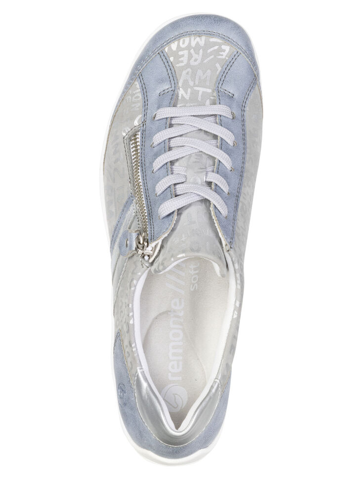 Remonte, bequeme Damen-Sneaker, Weite G, mit herausnehmbarem Fußbett HELLBLAU-SILBER