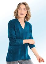 Pullover in dekorativem Strukturmix 