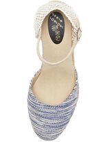 Sandalette aus Textilmaterial ECRU-BLAU