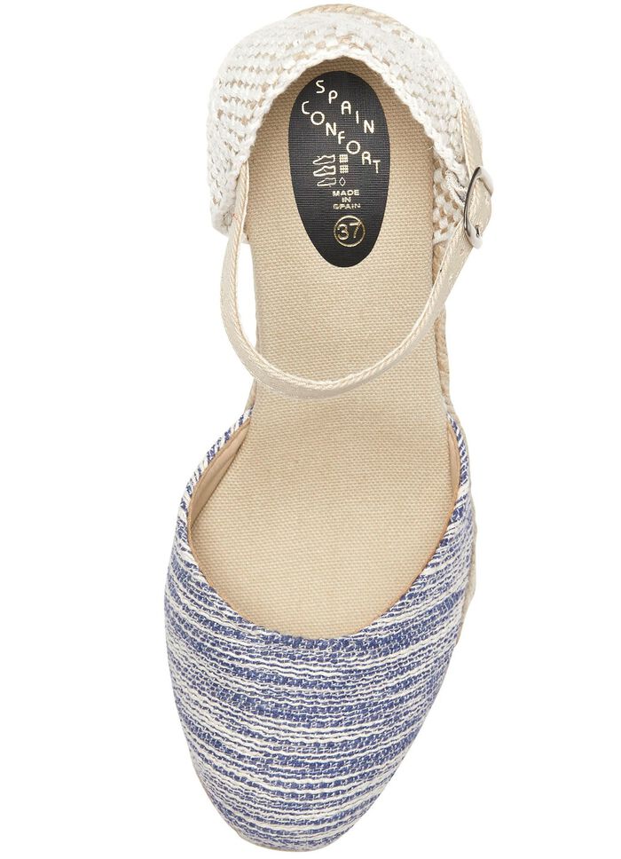 Sandalette aus Textilmaterial ECRU-BLAU