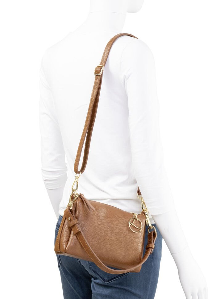 Laurina, Mini-Tasche, Damen, mit abnehmbarem, verstellbarem Umhängeriemen COGNAC