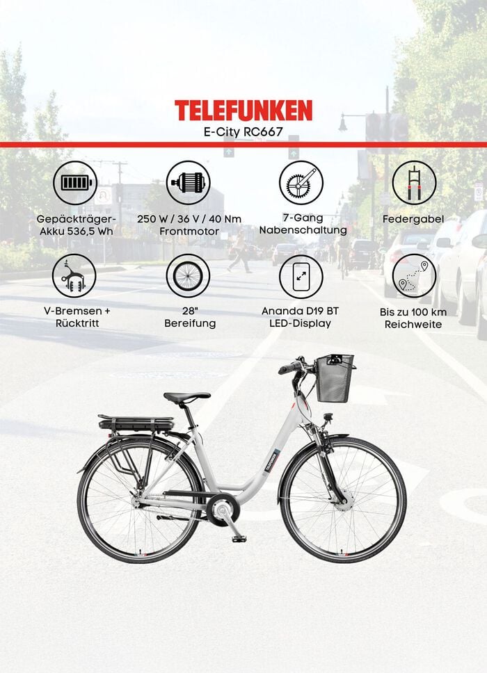 City-E-Bike RC667 von TELEFUNKEN 