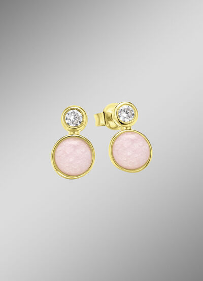 Zarte Eleganz: Ohrstecker mit rosa Chalcedon 