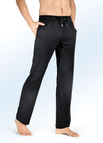 Zweierpack Schlaf- und Freizeithosen, lang, mit Durchzugsband und Seitentaschen 1X OLIV, 1X SCHWARZ