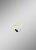 Anh&auml;nger in Herzform mit echt Safir 