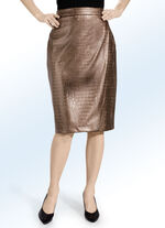 Rock in modischer Wickeloptik BRONZE