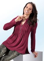 Shirt-Tunika mit Schmuckknopfleiste BORDEAUX