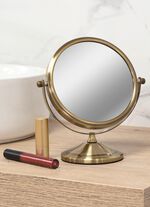 Kosmetik-Spiegel mit stabilem Metallgeh&auml;use GOLD