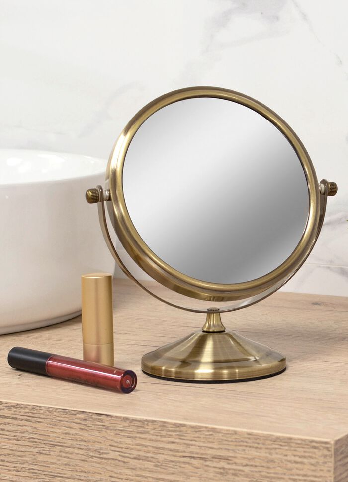 Kosmetik-Spiegel mit stabilem Metallgeh&auml;use GOLD