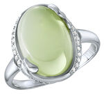 Damenring mit echt Jade und synth. Zirkonia 