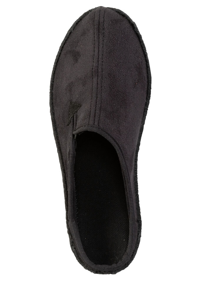 Pantoffel mit seitlich eingesetztem Gummizug SCHWARZ