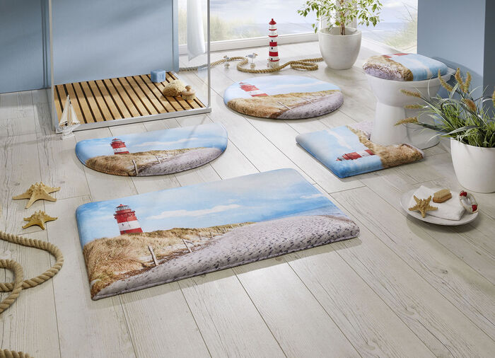 Maritime Badgarnitur mit rutschhemmender R&uuml;ckseite 