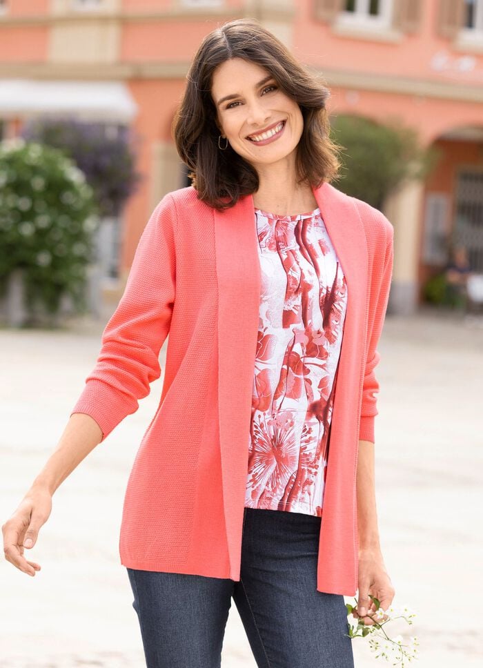 Strickjacke mit dezentem Glanzeffekt 