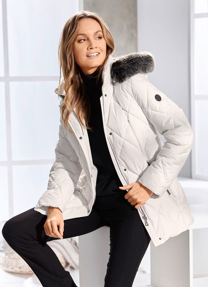 Jacke mit Reißverschluss an den Seitenschlitzen NATURWEISS