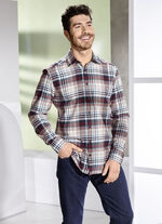 "King's Road"-Flanellhemd DUNKELROT-MARINE-ECRU KARIERT