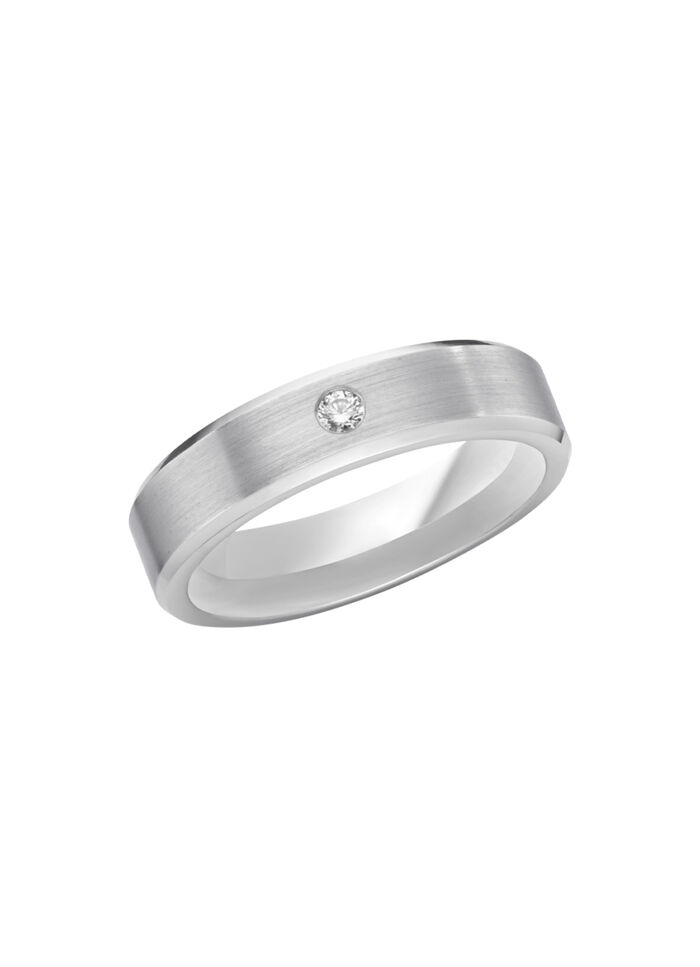 Mattierter Trauring in Silber 925/- fein 