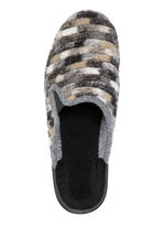 Pantoffel aus gemustertem Textilmaterial GRAU-MULTICOLOR