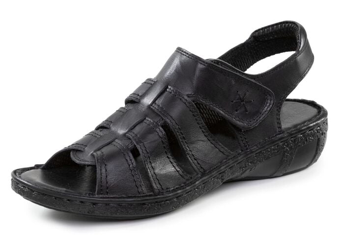 ELENA EDEN Sandale aus Nappaleder mit dezenter Knitter-Struktur 