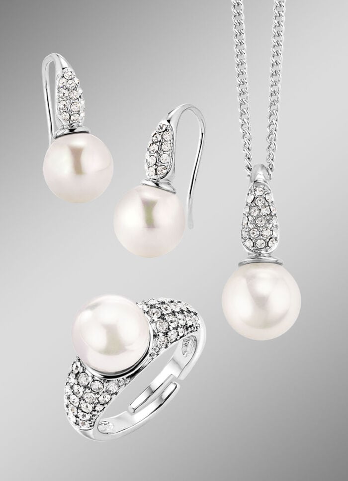 3-teiliges Schmuck-Set WEISS