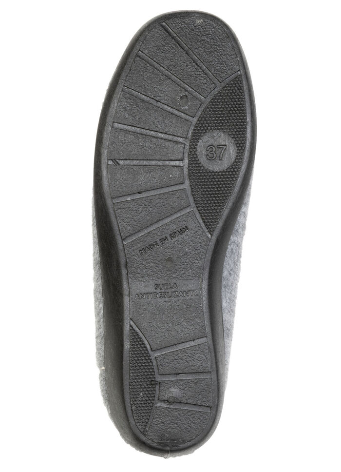 Klassische Damen-Hausschuhe, mit Gummizug GRAU-MARINE