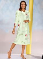 Zweierpack Nachthemden, 3/4 -langen &Auml;rmeln mit Knopfleiste 