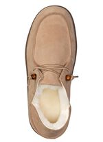 Gef&uuml;tterte Herren-Slipper, Winterschuhe, mit Lammfell BEIGE