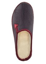 Atmungsaktive Damen-Hauschuhe, mit Gummizug SCHWARZ-BORDEAUX