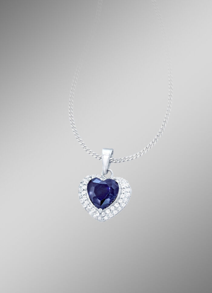 Herz-Anh&auml;nger mit Safir 