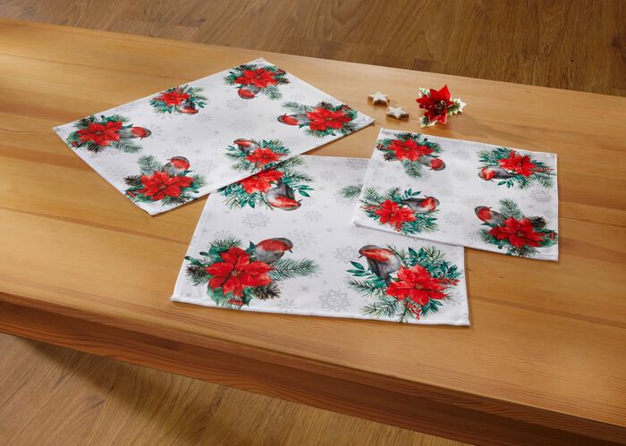 Tisch- und Raumdekoration mit niedlichen Rotkehlchen BUNT