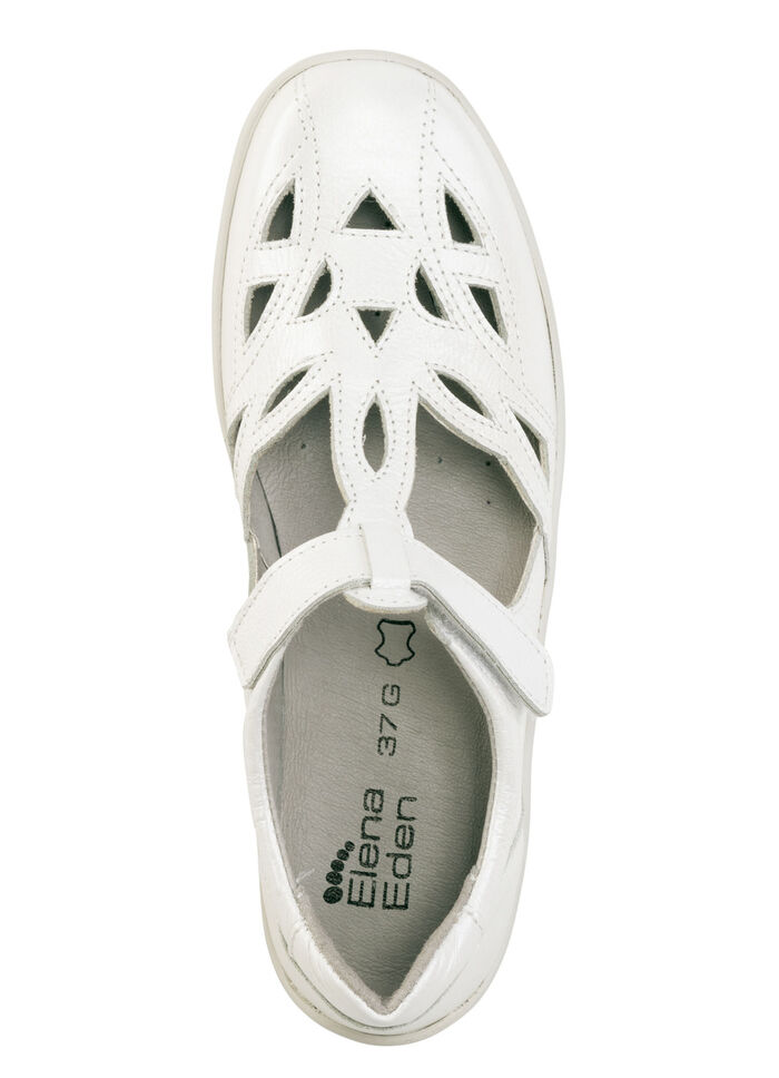 ELENA EDEN Slipper mit luftigen Durchbr&uuml;chen PERLWEISS