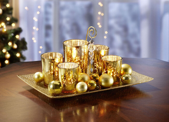 Glas-Kerzenhalter 18-teilig GOLD