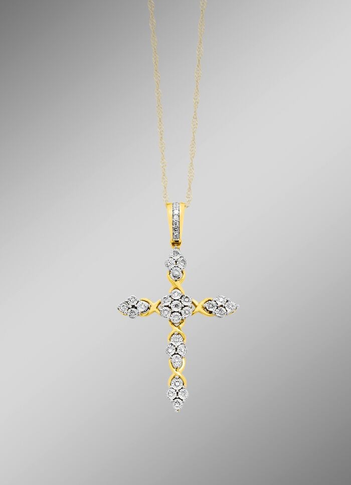 Edler Kreuz-Anh&auml;nger mit Diamanten 