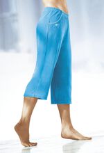 Caprihose mit dekorativer Schmucksteinzier T&Uuml;RKIS