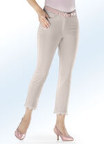 7/8-Hose mit trendig gestylten Beinabschl&uuml;ssen HELLBEIGE
